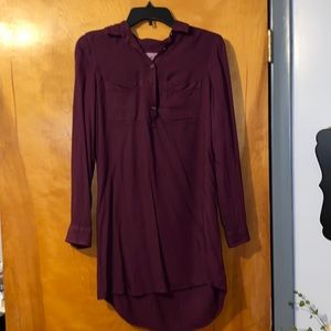 Maroon Shirt Dress